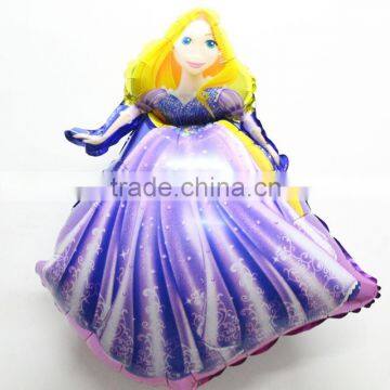 52*74cm purple shaped Rapunzel princess foil mylar balloon for kids birthday supplies balloon