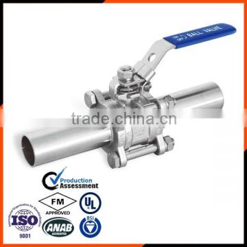 3PC Sanitary Long-Butt Weld Ball Valve QF306