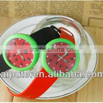 2013 supper and watermelon fruit watches leather watch with various fruits shaped and colors with customer logo