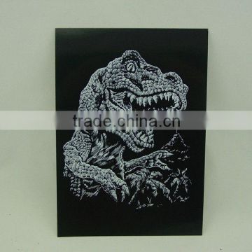 Engraving card/Scrap art foil/foil card/Dinosaur designed foil paper engraving art