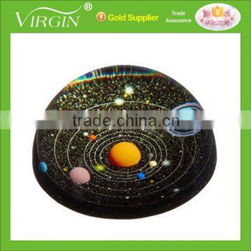 Wholesale custom with solar system crystal glass half ball shape paperweight for promotion gift/