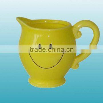 Handpainted Ceramic milk jug with smile face