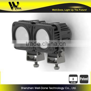 ISO9001 Certificated Factory Direct Offer Oledone Hot IP68 2.2" 10W Square Dirtbike LED Working Light