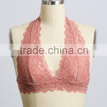 Hot Sale American Style Women Bralette Lace Halter Top Bralette photo-5