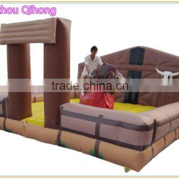 Crazy outdoor or indoor sport game inflatable mechanical bull, inflatable mechanical bull mattress