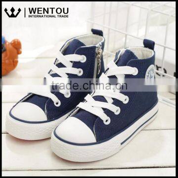 Children High-Top Lace Up Zipper Kids Canvas Sneaker photo-3