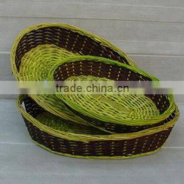 Bamboo rattan Oval Fruit Basket Set of 3 from vietNam, 100% natural material and handmade