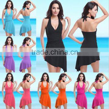 Sexy Womens Plus size XL Push-up One-piece Swimsuit Bikini Cover Up Beach Dress