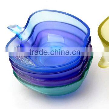 Sprayed Colored Glass Apple Shaped Bowl Mixing Glass Bowl Set photo-4