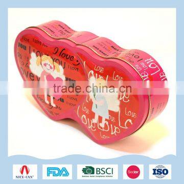 heart shape tin box by Tin products factory