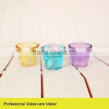 Hot Sale Glass Flower Pot Bright Color Flower Pot