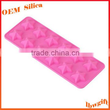 Custom 12 hole Stars shape silicone cake mold Chocolate mould FDA kitchenware