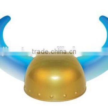 Golden Warrior Plastic Viking Helmet with Light Up Horns Flashing Blue Light