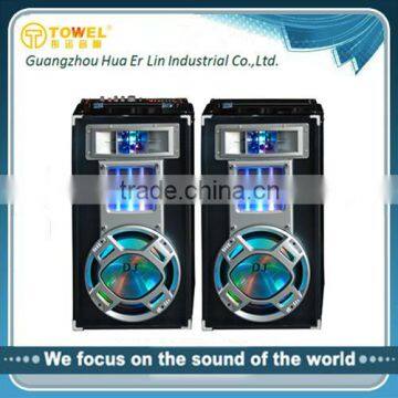 Hot selling 2.0 active stage speaker,10 inch outdoor audio speaker with LED light