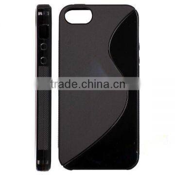 For iphone 5 black S-line Gel silicon Case Rubber Skin Tpu Cover