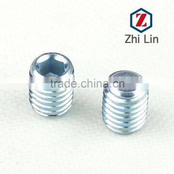 4.8 grade carbon steel flat hex socket set screws DIN913