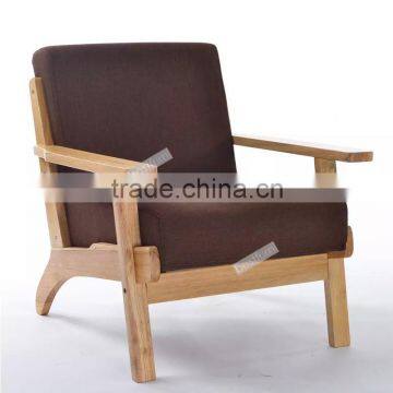 Pastoral Style Solid Wood Sofa Single Seater Dining Room Chair Sofa photo-2