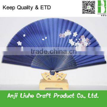 Hot high quality silk bamboo fan with flower,business gift fan,Japanese fan