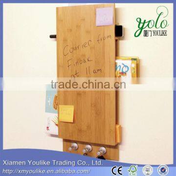 Wood pencil holder Wall-Mounted Memo Board Bamboo Notice Board