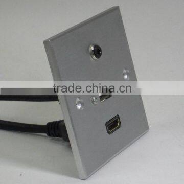 Metal Multimedia Wall Oulet Connector With RCA VGA HDMI NET AV USB photo-2