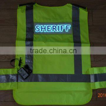 PYL-EL-SV001-SF-USB EL reflective safety vests / EL glow safety vests / EL traffic safety Vest