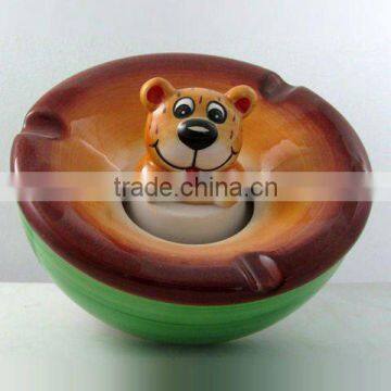 3D Hand-Painted Ceramic Happy Bear Ashtray