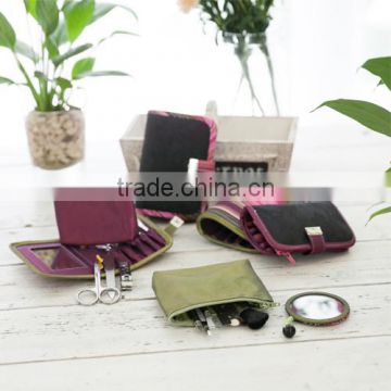 114072941small size functional wallets with various personal care tools: manicure kits, makeup brushes and mirror