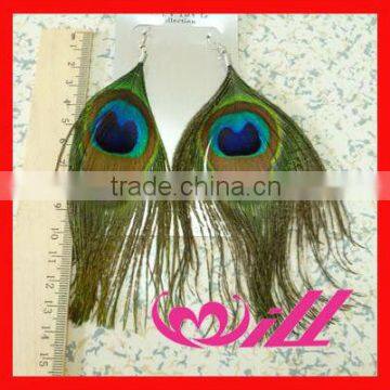 2013 New styles earrings fashion peacock feather beads earring