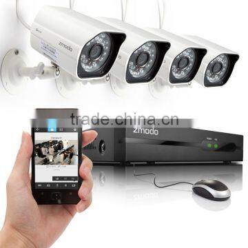 Zmodo 4 ch NVR sPOE kits whetherproof kits & cctv System 720P