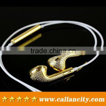 Shiny gold plating custom made headphones wholesale headphones for phone