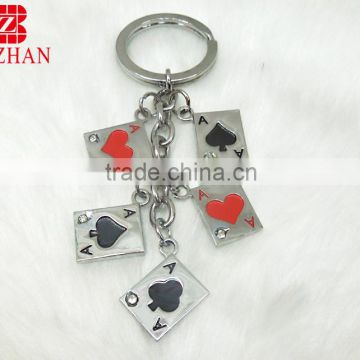 OEM poker zinc alloy souvenir keychain