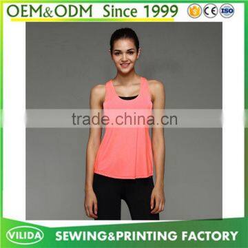 Factory cheap price women's gym fittness sport vest ladies blank sport tank top