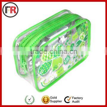 Plastic zipper pvc cosmetic bag with printing
