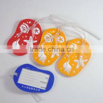 personalized slipper shape plastic rubber pvc 3d luggage tag for promotional