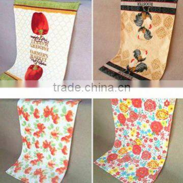 wholesale custom print cotton 100% polyester tea towel