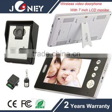 Wireless Video Doorphone with 7 inch indoor lcd monitor