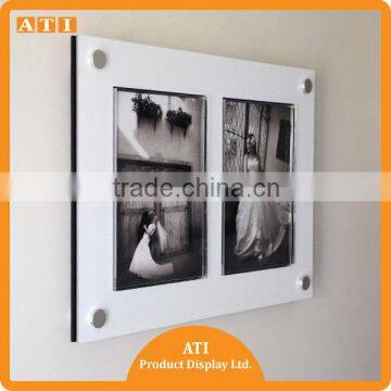 ATI clear acrylic wall mount photo frame with rivet