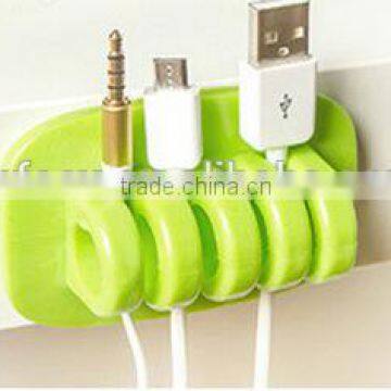 4-Port Desktop USB Cable Management Manager / Winder Clips Holder / Wire Cord Organizer photo-5