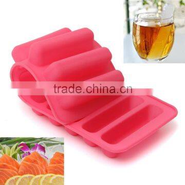 Amazon Popular 10 Cavities Silicone Cylinder Ice Cube Tray Freeze Mould