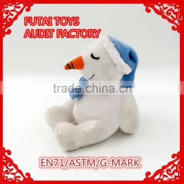 audit factory 2016 new design plush white snowman for Christmas gifts