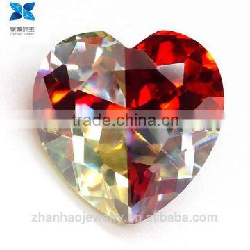 Zhanhao jewelry multicolor heart cutting special shape synthetic cubic zirconia