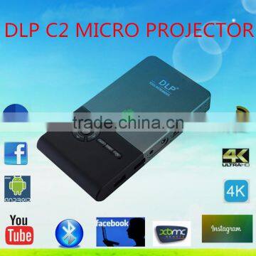 high quality Mini projector home theater projector C2 projector android4.4 os with rock chip 3128