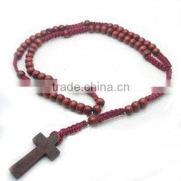 Rosary,religious rosary, wood cord rosary necklace,Catholic rosary