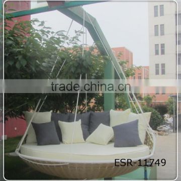 Popular outdoor rattan hanging hammock swing bed