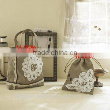 wholesale china small size canvas tote bag with emboridery