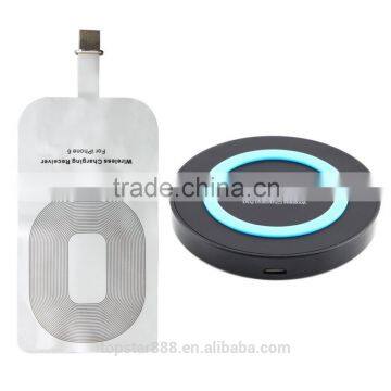 Qi Standard USB Wireless Battery Charger and Receiver for iPhone 6 and 6 Plus Battery Charger