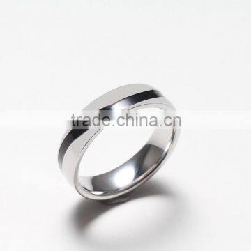 9mm mens cobalt wedding band with black enamel