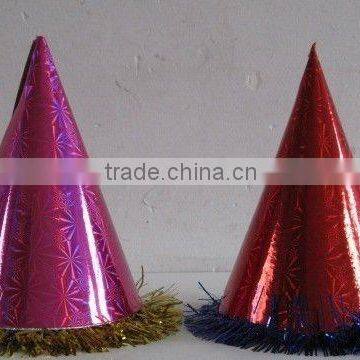 Holographic Foil Cone Hat