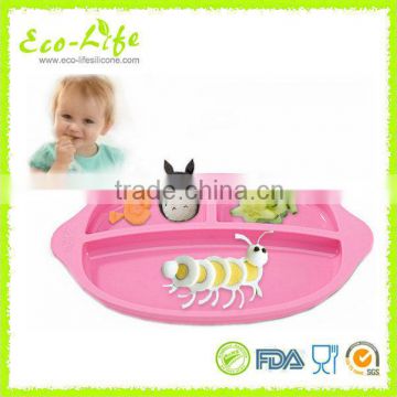 Factory Supply BPA Free 2016 New Silicone Kids Baby Silicone Divided Bowl Plate