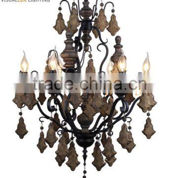 MC2064-6 Wrought Iron Chandelier Parts Chinese Antique Furniture Lamp Lighting